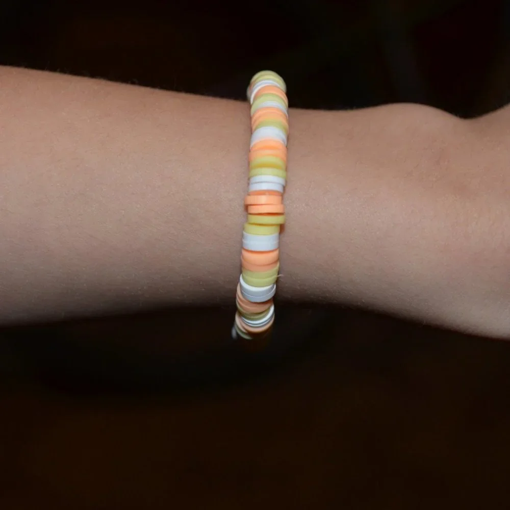 Handmade Clay bead Summer colored Elastic bracelet